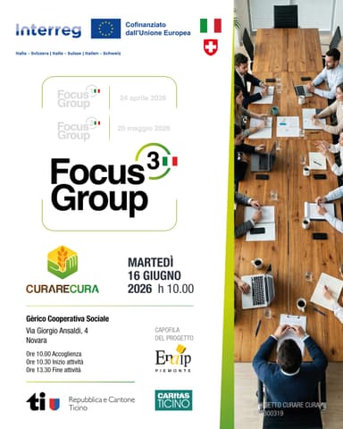'3° Focus Group Italiano' - Novara - 16 giugno 2026